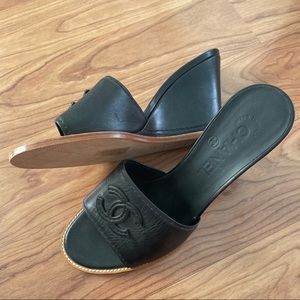 BRAND NEW CHANEL Wedge Slides